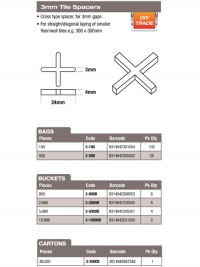 DTA CROSS SPACERS 3.0MM X 2000 BUCKET