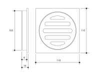 FLOOR GRATE SQUARE 100MM TRAPSCREW SHORT TAIL