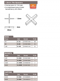 DTA CROSS SPACERS 1.5MM X 5000 BUCKET